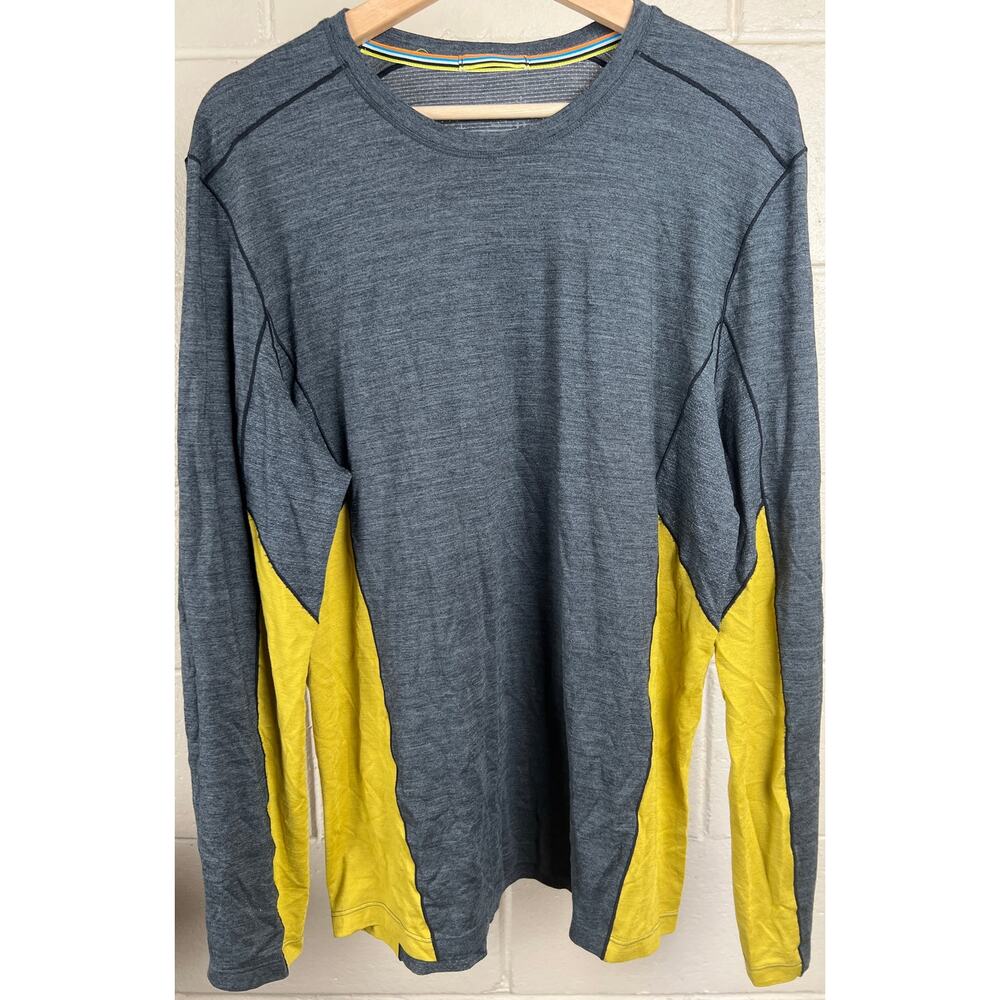 Smartwool Gray and Yellow Short Sleeve Tee